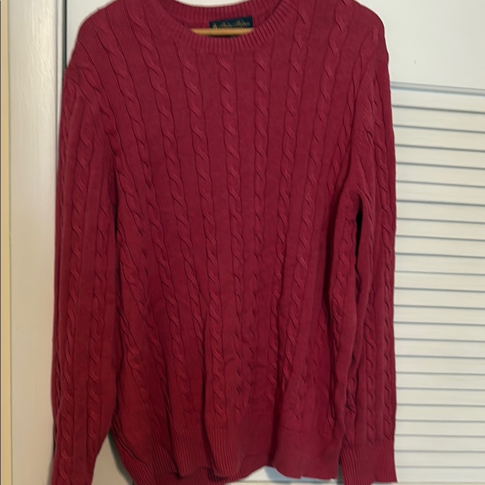 Brooks Brothers Red Cable Knit Sweater